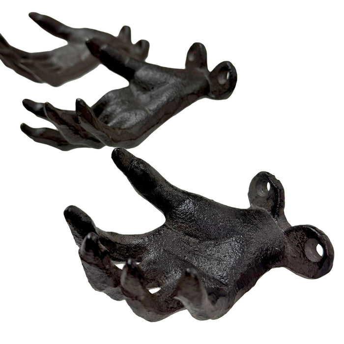 Black - Image 3 - Set of 3 Cast Iron Creepy Hand Decorative Wall Hooks, Antique Black Distressed Gothic Decor for Light