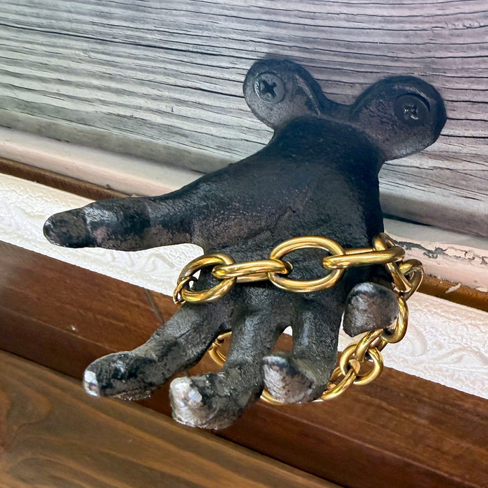 Black - Image 11 - Set of 3 Cast Iron Creepy Hand Decorative Wall Hooks, Antique Black Distressed Gothic Decor for Light