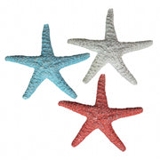 Set of 3 Resin Starfish Wall Hanging Sculptures Coastal Home Decor Beach Art Image 1