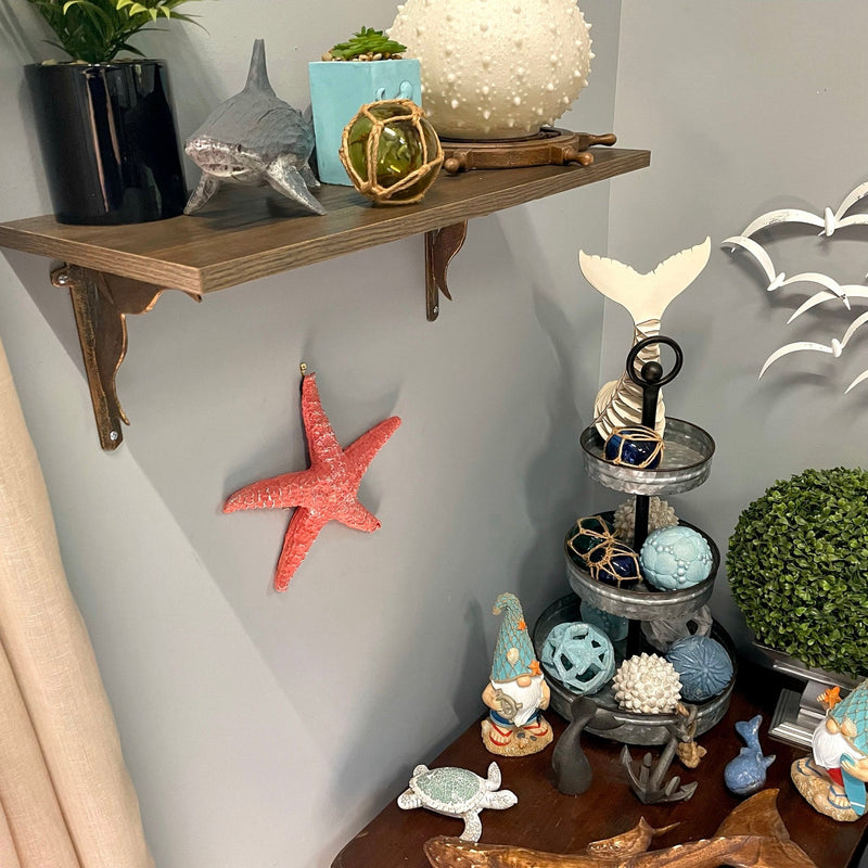 Set of 3 Resin Starfish Wall Hanging Sculptures Coastal Home Decor Beach Art Image 4