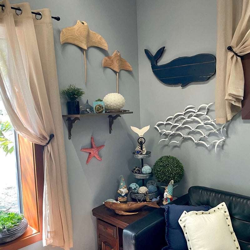 Set of 3 Resin Starfish Wall Hanging Sculptures Coastal Home Decor Beach Art Image 6