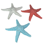 Set of 3 Resin Starfish Wall Hanging Sculptures Coastal Home Decor Beach Art Image 2