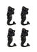Set of 4 Blackened Bronze Finish Cast Iron Mermaid Wall Hooks Image 1