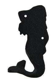 Set of 4 Blackened Bronze Finish Cast Iron Mermaid Wall Hooks Image 3