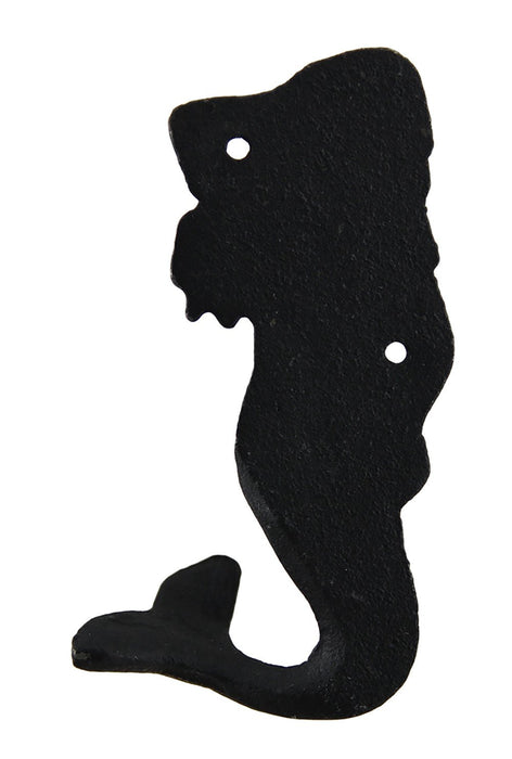 Set of 4 Blackened Bronze Finish Cast Iron Mermaid Wall Hooks Image 3