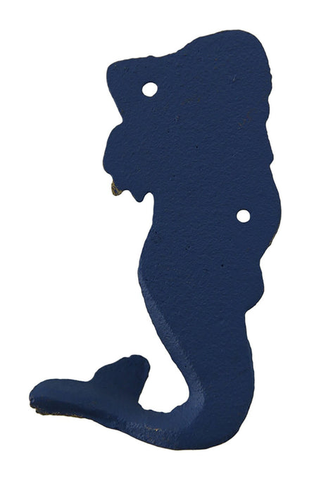 Set of 4 Blue Distressed Cast Iron Mermaids Decorative Wall Hook Set Image 3