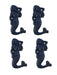 Set of 4 Blue Distressed Cast Iron Mermaids Decorative Wall Hook Set Image 1