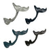 Natural - Image 1 - Set of 4 Colorful Cast Iron Whale Tail Wall Hooks - Decorative Nautical Coat, Towel or Clothing Hangers