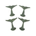 Green - Image 1 - Set of 4 Verdigris Green Cast Iron Whale Tail Wall Hooks - Coastal Elegance for Hanging Keys, Coats, and