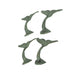 Set of 4 Durable Cast Iron Whale Tail Wall Hooks with Verdigris Green Finish - Nautical Decorative Hooks for Coats, Robes, or