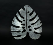 Set of 4 Rustic Metal Tropical Monstera Leaf Sculptured Wall Sculptures - Hanging Southern Farmhouse Decor 16, 24 Inches -