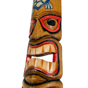 Zeckos Set of 5 Double Tiki Mask Hand Carved 40 Inch Wall Decor - Perfect Patio Decor, Unique Wall Art, and Artisan Made