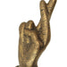 Gold - Image 6 - Set of 6 Cast Iron Hand Gesture Wall Hooks - Peace Sign, Rock-On Horns, Middle Finger, ASL "I Love You",