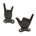 Black - Image 3 - Set of 6 Cast Iron Hand Gesture Wall Hooks - Peace Sign, Rock-On Horns, Middle Finger, ASL "I Love You,"