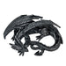 Somasaurus Metallic Black Sleeping Dragon Resin Statue – Gothic Fantasy Décor – 12 Inch Detailed Collectible Figurine for