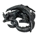 Somasaurus Metallic Black Sleeping Dragon Resin Statue – Gothic Fantasy Décor – 12 Inch Detailed Collectible Figurine for