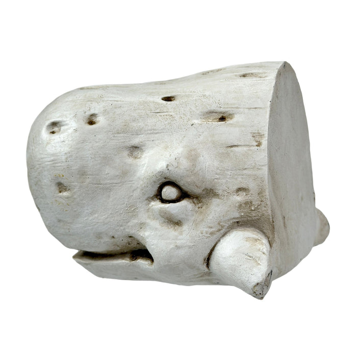 Sperm Whale Head and Tail Bookend Set, Off White Weathered Hand Painted Resin Nautical Bookends, 10 Inch Coastal Shelf Decor