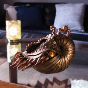Steampunk Nautilus, Octopus Skull Fusion & Post-Apocalyptic Skull Statues – Retro-Futuristic Oceanic Sculptures with Bronzed
