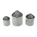 White - Image 1 - Vintage White Finish Farmhouse Style Galvanized Decorative Tin Silo Canister Set of 3 Western Décor -