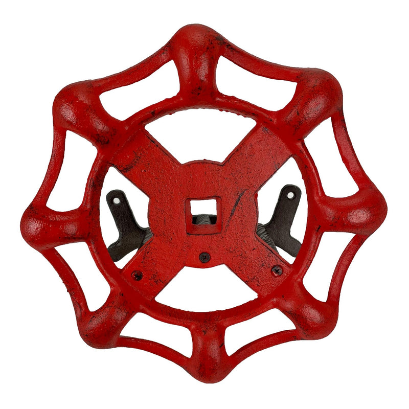 Vintage Outdoor Faucet Spigot Garden Hose Holder - Distressed Red Cast Iron - Decorative Wall-Mounted Hose Hanger - Holds 75