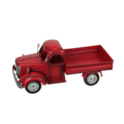 Vintage Red Truck Metal Planter – Rustic Decor for Indoors & Outdoors, 14” Nostalgic Farmhouse-Inspired Flower Display,