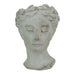 Weathered Gray Greek Lady Statue Wall Mount Cement Head Planter 6 Inches High Image 2