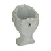 Weathered Gray Greek Lady Statue Wall Mount Cement Head Planter 6 Inches High Image 8