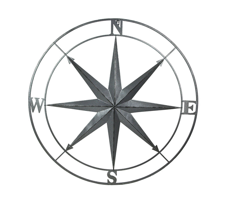 36 inch - Image 1 - Galvanized Zinc Finish Metal Indoor/Outdoor Nautical Compass Rose Wall Sculpture: A Striking 36-Inch