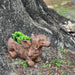 Whimsical Flying Dachshund Planter with Drain Hole – 18 Inch Brown Magnesium Oxide Wiener Dog Animal Planter for Succulents,
