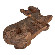 Whimsical Flying Dachshund Planter with Drain Hole – 18 Inch Brown Magnesium Oxide Wiener Dog Animal Planter for Succulents,