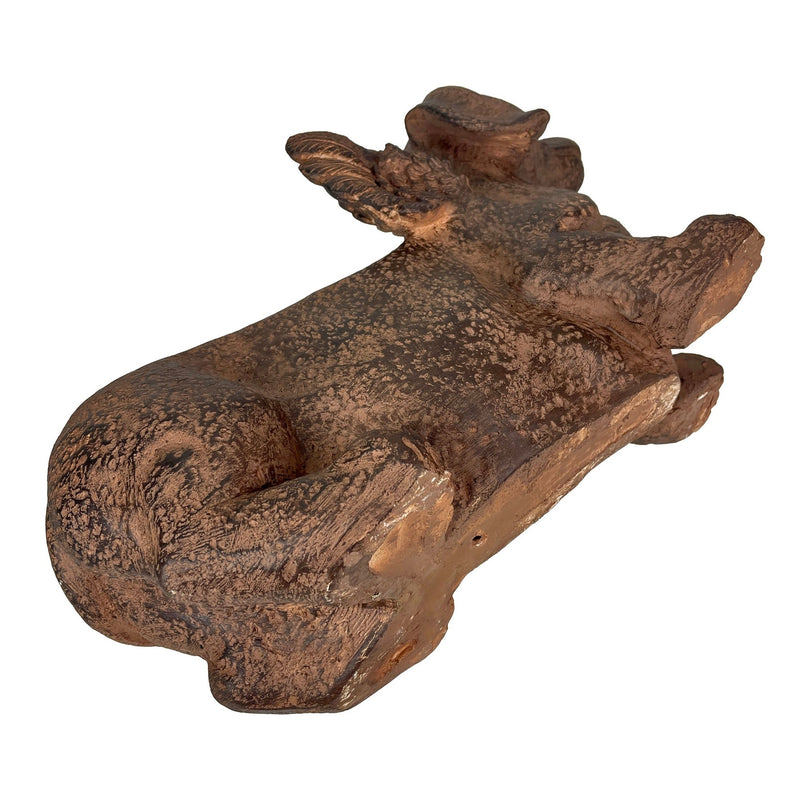 Whimsical Flying Dachshund Planter with Drain Hole – 18 Inch Brown Magnesium Oxide Wiener Dog Animal Planter for Succulents,