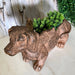 Whimsical Flying Dachshund Planter with Drain Hole – 18 Inch Brown Magnesium Oxide Wiener Dog Animal Planter for Succulents,
