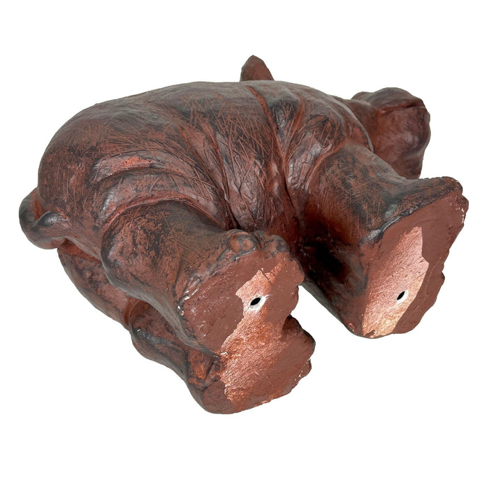 Brown - Image 10 - Charming Brown Hippo MGO Planter with Drain Hole, 17 inches - Durable Weatherproof Magnesium Oxide for
