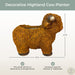 Light Brown - Image 5 - Zeckos Highland Cow Planter, Brown Painted Magnesium Oxide Animal-Shaped Freestanding Planter, 12
