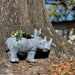 Grey - Image 8 - Charming Grey Rhino MGO Planter with Drain Holes, 18.5 inches - Weather-Resistant Magnesium Oxide for Garden