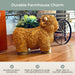 Light Brown - Image 6 - Zeckos Highland Cow Planter, Brown Painted Magnesium Oxide Animal-Shaped Freestanding Planter, 12