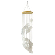 White Capiz Shell Wind Chime – Elegant 29-Inch Hanging Coastal Décor for Patio, Garden, Porch or Balcony, Soothing Melodic