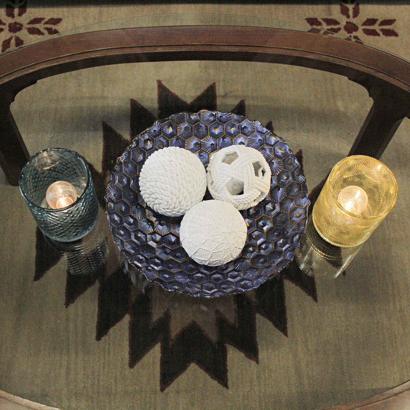 White Orb Rope Decorative Balls – 4" Resin Coastal Accent Orbs for Home Décor – Perfect for Bowls, Baskets, and Centerpieces