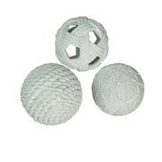White Orb Rope Decorative Balls – 4" Resin Coastal Accent Orbs for Home Décor – Perfect for Bowls, Baskets, and Centerpieces