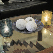 White Orb Rope Decorative Balls – 4" Resin Coastal Accent Orbs for Home Décor – Perfect for Bowls, Baskets, and Centerpieces