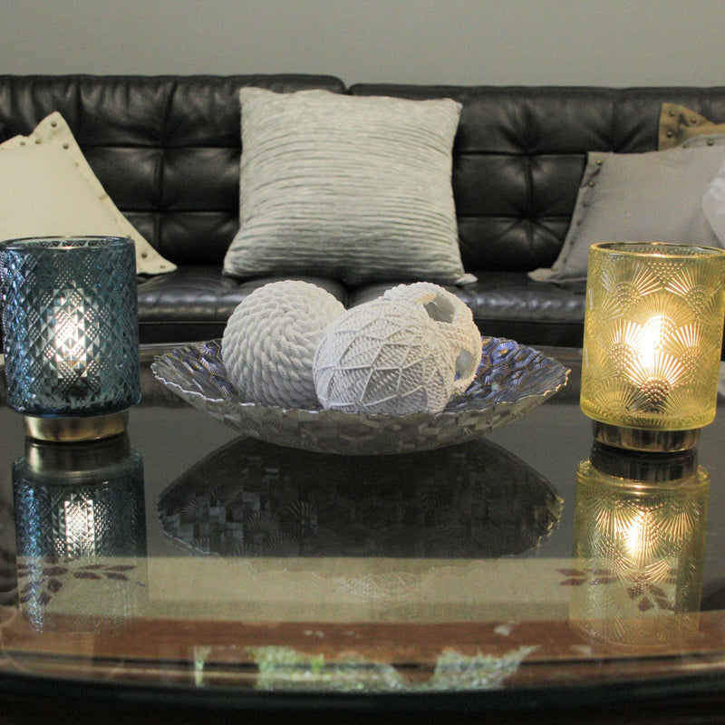 White Orb Rope Decorative Balls – 4" Resin Coastal Accent Orbs for Home Décor – Perfect for Bowls, Baskets, and Centerpieces