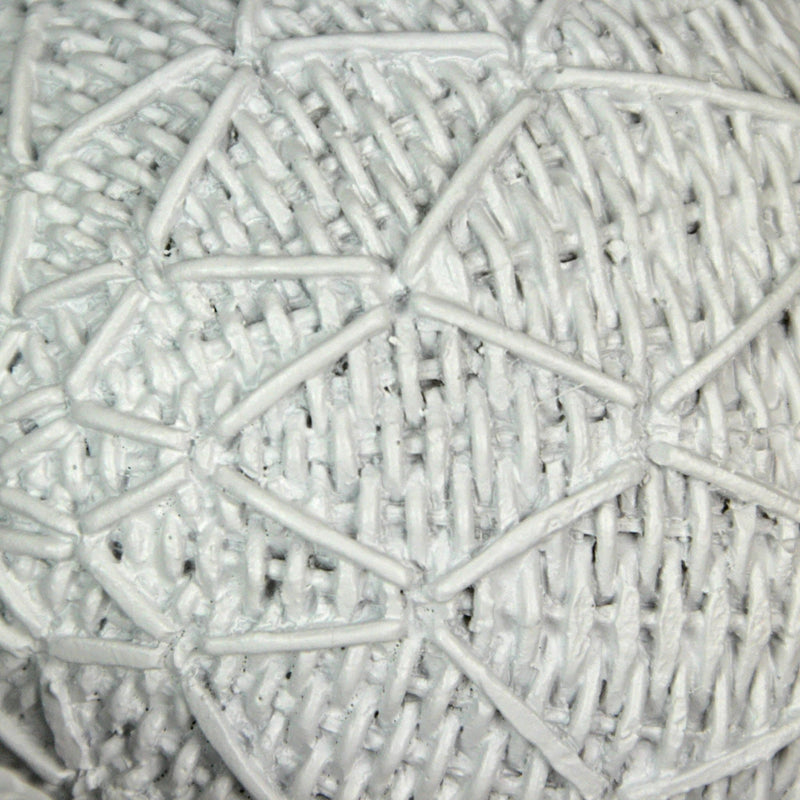 White Orb Rope Decorative Balls – 4" Resin Coastal Accent Orbs for Home Décor – Perfect for Bowls, Baskets, and Centerpieces