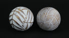 Whitewashed Tropical Leaf Wood Look Decor Balls Set of 4 Image 2