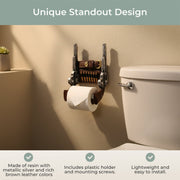 Rustic Double Six Shooter Cowboy Toilet Paper Roll Holder - Western Bathroom Decor - Durable Resin Material - 9.5 Inches High