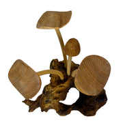 6 inches - Image 4 - Things2die4 Decorative Mushroom Figurine in Natural Wood on Root Base, Freestanding Nature-Inspired
