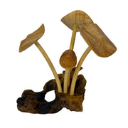 6 inches - Image 3 - Things2die4 Decorative Mushroom Figurine in Natural Wood on Root Base, Freestanding Nature-Inspired