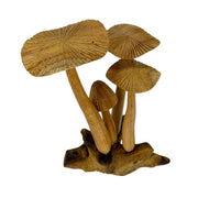 8.5 inches - Image 3 - Things2die4 Decorative Mushroom Figurine in Natural Wood on Root Base, 8.5 Inch Freestanding Sculpture