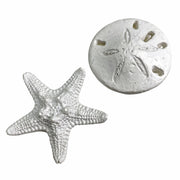 Wooden Tic Tac Toe Game with Starfish and Sand Dollars – 7 inch Rustic Beach Coastal Decor, Coffee Table Decorative Board