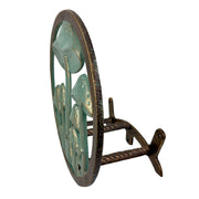 Zeckos 11.75 Inch Cast Iron Mushroom Garden Hose Holder, Verdigris and Bronze Outdoor Hose Hanger with Matching Hardware for