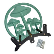 Zeckos 11.75 Inch Cast Iron Mushroom Garden Hose Holder, Verdigris and Bronze Outdoor Hose Hanger with Matching Hardware for
